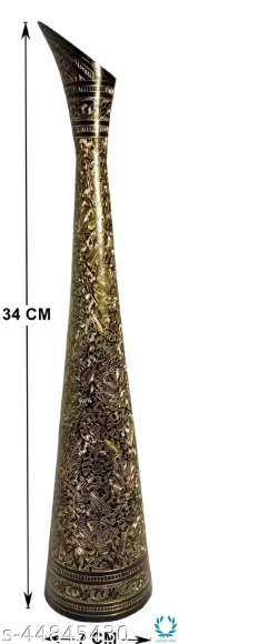 Hand Crafted Sleek and Long Brass Flower vase